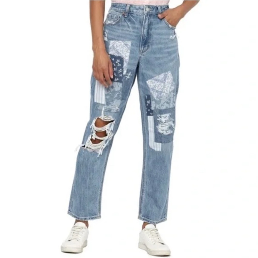 American Eagle Patchwork Ripped Mom Jeans - image 5